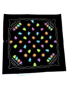 Healthy Trails Caminos Saludables Black Bandana Head Wear 20/21"  NEW
